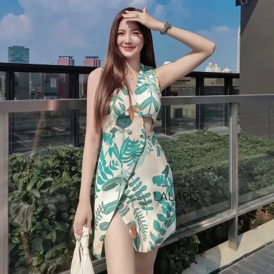 [LALAPIS ] มินิเดรส นกเงือก ชิลลี้ง