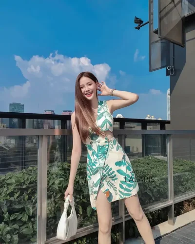 [LALAPIS ] มินิเดรส นกเงือก ชิลลี้ง