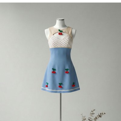 [LALAPIS ] มินิเดรส  เชอร์รี ป็อป มินิมอล (LA316)