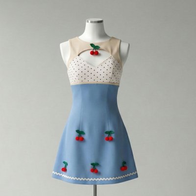 [LALAPIS ] มินิเดรส  เชอร์รี ป็อป มินิมอล (LA316)