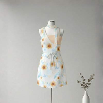 [LALAPIS ] มินิเดรส โกลเด้น โกลว์ ชิลลี้ง (LA324)