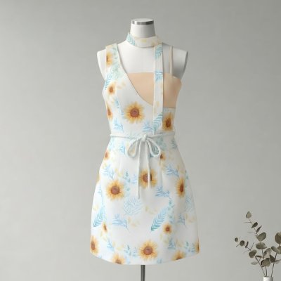 [LALAPIS ] มินิเดรส โกลเด้น โกลว์ ชิลลี้ง (LA324)