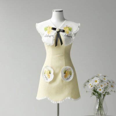 [LALAPIS ] มินิเดรส ชาร์ดอเนย์ วินเทจ (LA337)