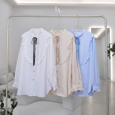 [LALAPIS ] เสื้อเชิ้ต ลูนา รัฟเฟิล วินเทจ (LA357)