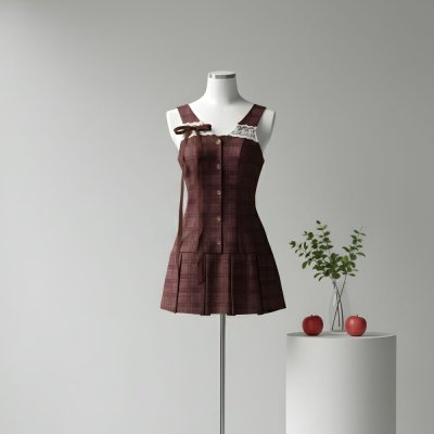 [LALAPIS ] มินิเดรส ออทัมน์ สคอลาร์ วินเทจ (LA351)