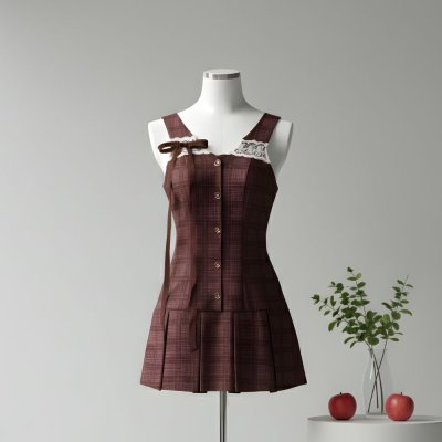 [LALAPIS ] มินิเดรส ออทัมน์ สคอลาร์ วินเทจ (LA351)