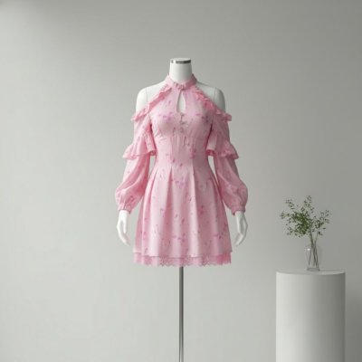 [LALAPIS ] มินิเดรส วิสเพอร์ส ออฟ เลิฟ แฟมีนีน LA353