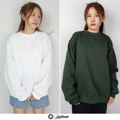 (งานแท้ ผ้าสำลี)เสื้อกันหนาวSweater สเวสเตอร์คอกลม แบรนด์ LAIIKRAM ผ้าสำลีเกรดพรีเมียม