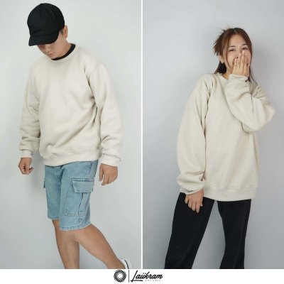 (งานแท้ ผ้าสำลี)เสื้อกันหนาวSweater สเวสเตอร์คอกลม แบรนด์ LAIIKRAM ผ้าสำลีเกรดพรีเมียม