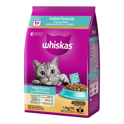 Whiskas Indoor วิสกัส สูตรแมวโตเลี้ยงในบ้าน 1 Kg.