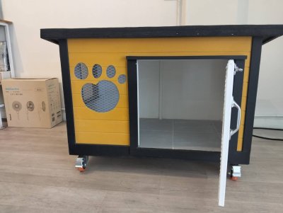 BigBoxDesign รุ่น บ้านแบบฉลุรอยเท้า ตะแกรงเหล็กฉีก+มุ้งลวด CODE : H04