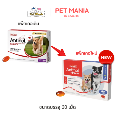 Antinol® Plus For Dog 60 Cap/Box วิตามินบำรุงกระดูกและข้อ สุนัข 60 แคปซูล