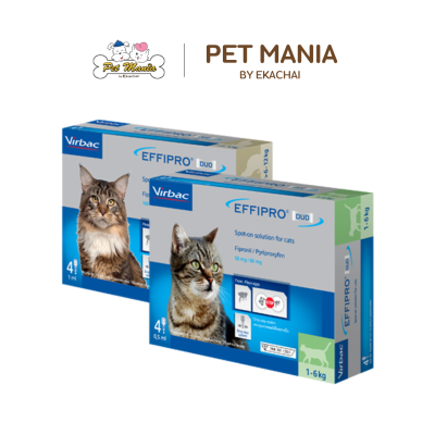 Virbac Effipro Duo Spot-On สำหรับแมว บรรจุ 4 หลอด/กล่อง