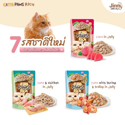 Cattie Paws Rich แคทตี้ พาวส์ ริช อาหารเปียกแมว ขนาด 70 กรัม.