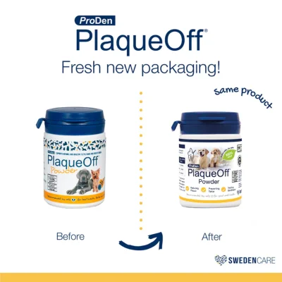 Proden PlaqueOff ผงโรยอาหาร จัดคราบหินปูน ลดกลิ่นปาก สำหรับสุนัขและแมว 40 กรัม
