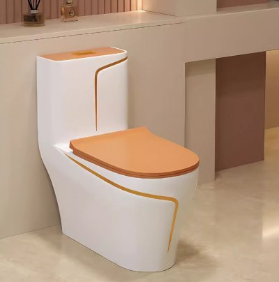 New orange household toilet pumping color simple ceramic toilet odor-proof small toilet toilet seat