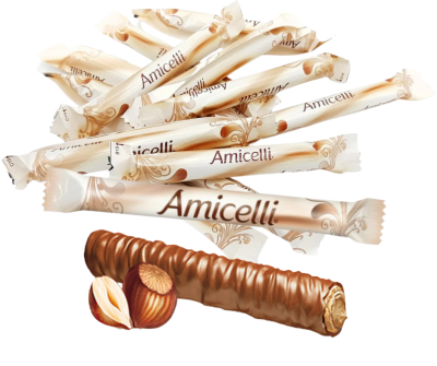 Amicelli milk chocolate & hazzel nuts wafer 200 g 16 bars