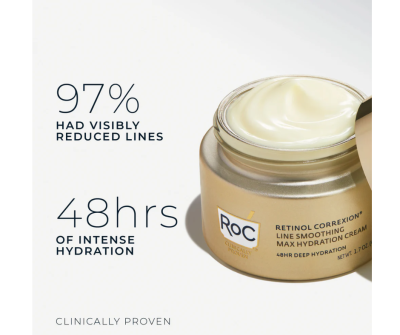 RoC Retinol Correxion Line Smoothing Max Hydration Cream 48 g ครีมบำรุงผิวหน้า เรตินอล มอยเจอร์ไรเซอร์ # Anti Aging USA