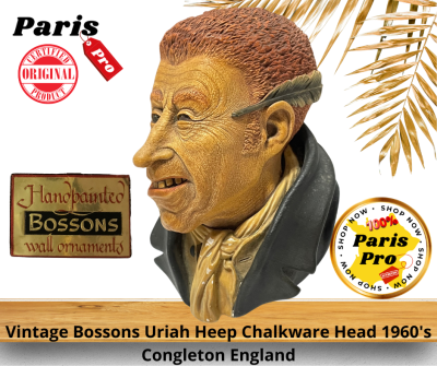 Vintage Bossons Uriah Heep Chalkware Head 1960's Congleton England