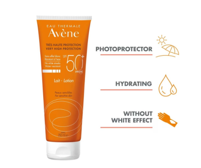 Avene Solaire Milk SPF50 +  Face and Body - Sensitive Skin 250ml