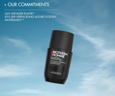 โรลออนระงับเหงื่อและกลิ่นกาย Biotherm Homme Day Control 72h Protection Anti-Perspirant Roll-On 75ml สำหรับท่านชาย