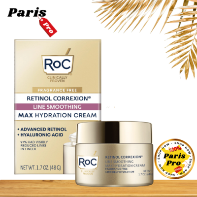 RoC Retinol Correxion Line Smoothing Max Hydration Cream 48 g ครีมบำรุงผิวหน้า เรตินอล มอยเจอร์ไรเซอร์ # Anti Aging USA