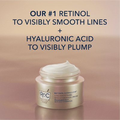 RoC Retinol Correxion Line Smoothing Max Hydration Cream 48 g ครีมบำรุงผิวหน้า เรตินอล มอยเจอร์ไรเซอร์ # Anti Aging USA