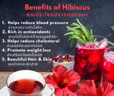 Hibiscus Tea 100% organic 15 tea bags ชาดอกชบา ออร์แกนิค ชาดอกชบาเกาหลี