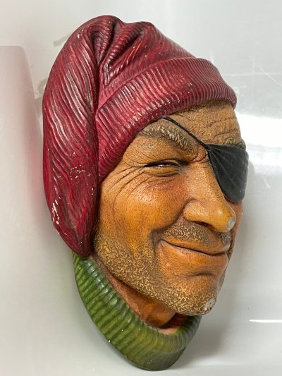 Vintage BOSSONS Chalkware "Smuggler The Pirate 1967" Wall Hanging Ornament
