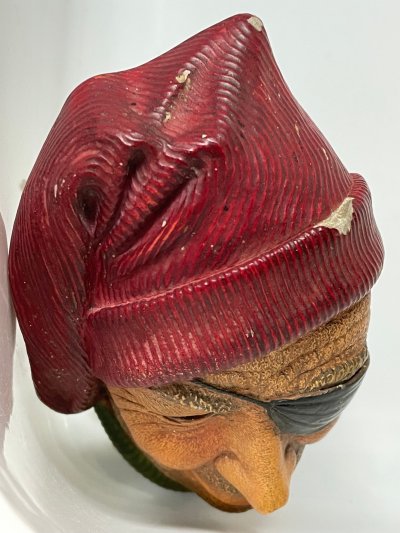 Vintage BOSSONS Chalkware "Smuggler The Pirate 1967" Wall Hanging Ornament