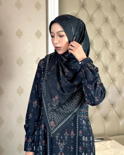 BUKHARA LIMITED SCARF (Charcoal Black) (Voile)