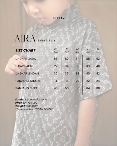 EID 1447H - AIRA SHIRT KIDS (Olive Grey)