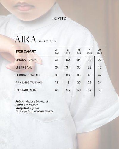 EID 1447H - AIRA SHIRT KIDS (Soft White)