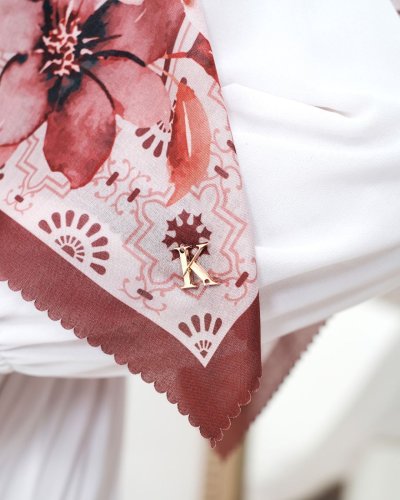 ROSALBA LIMITED SCARF (MAROON) (Voile) SIZE 120