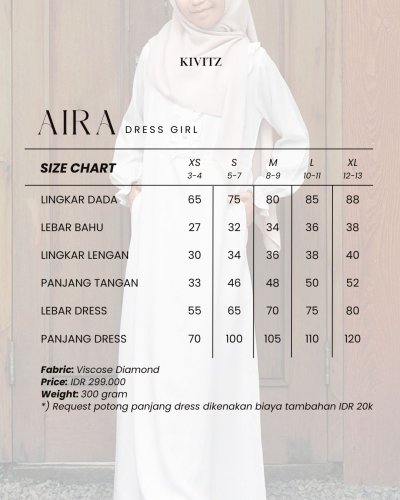EID 1447H - AIRA DRESS KIDS (Soft White)