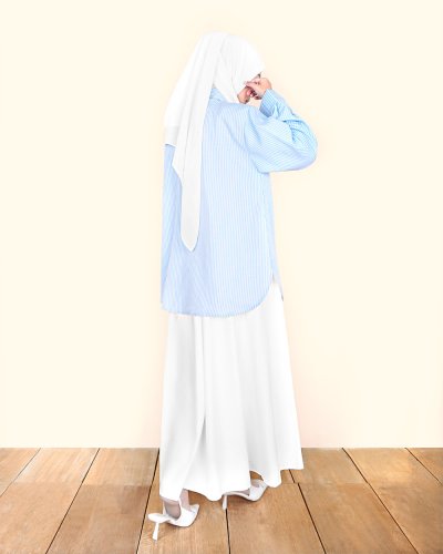 SHILLA STRIPE COTTON SHIRT - LIGHT BLUE SHILLA STRIPE COTTON SHIRT - LIGHT BLUE