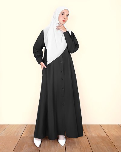 REEM COTTON DRESS - BLACK