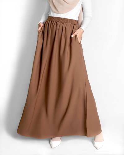 YUMNA FULL SKIRT - Brown