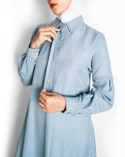 QISYA DRESS - LIGHT BLUE DENIM