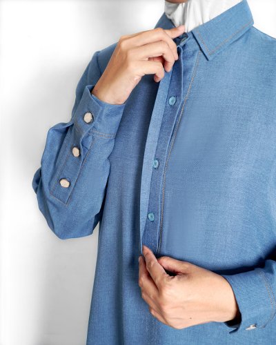 QISYA DRESS - MEDIUM BLUE DENIM