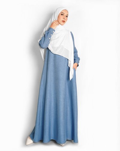 QISYA DRESS - MEDIUM BLUE DENIM