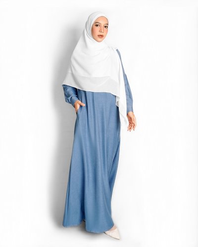 QISYA DRESS - MEDIUM BLUE DENIM