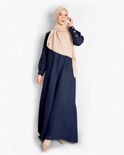 QISYA DRESS - DARK BLUE DENIM