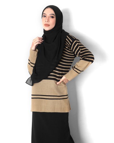 FAZ KNITTED TOP - MOCHA