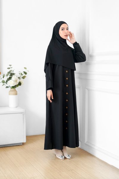 NURA INSTANT HIJAB (MEDIUM) - BLACK