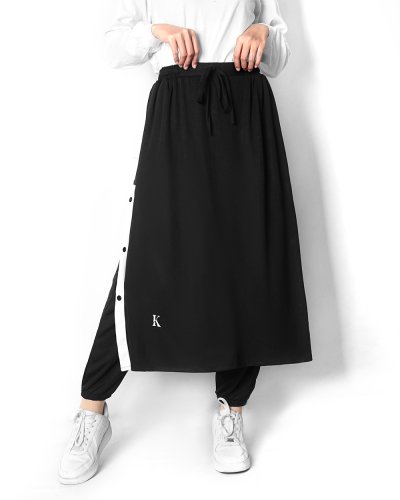 KHARANI SKIRT PANTS-BLACK