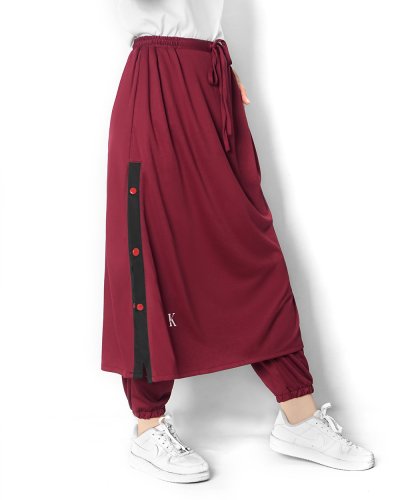 KHARANI SKIRT PANTS-MAROON