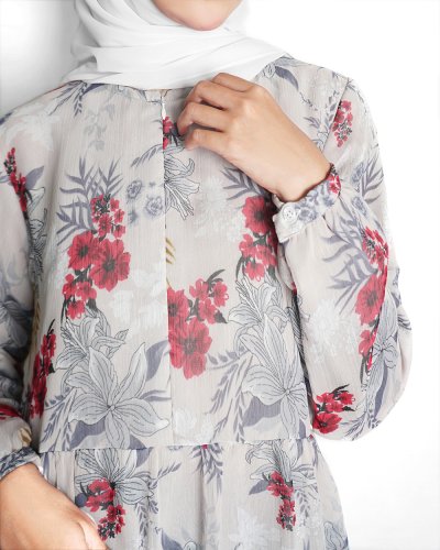 LULA SUMMER DRESS - Floral Grey