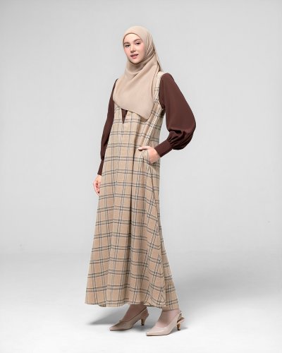 LIVIA DRESS - BROWN