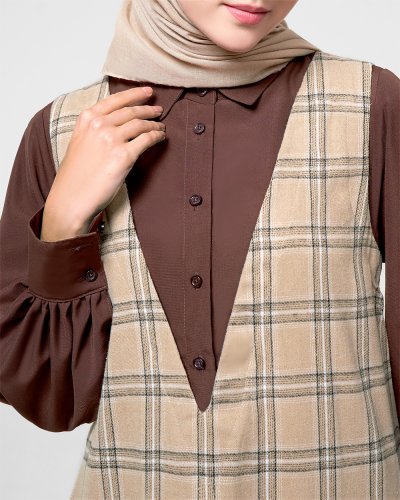 LIVIA DRESS - BROWN